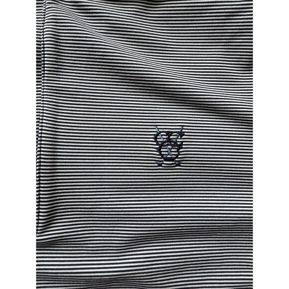 Peter Millar UPF 50 Striped Quarter zip blue Popover base layer Size M Preppy - Picture 6 of 6